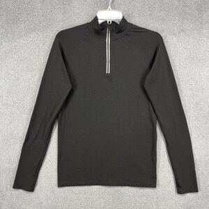 Victoria's Secret PINK Pullover Medium Black‎ Gray Quarter Zip Mock Neck Active